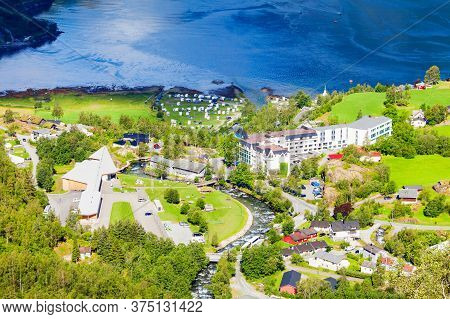 Geiranger Is A Small Tourist Village In Sunnmore Region Of Norway. Geiranger Lies At The Geirangerfj