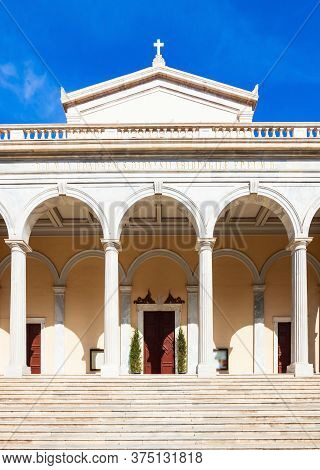 The Cathedral Basilica Of St. Dionysius The Areopagite Is The Main Roman Catholic Church Of Athens, 
