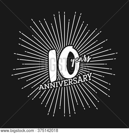 Congratulations On The Tenth Anniversary. Editable Vector Illustration. Number 10 On The Background 