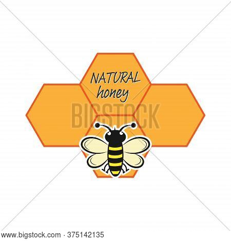 Honeybee. Simple Vector Icon For Logo, Sticker, Label And Theme Design Isolated On White Background