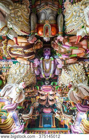 Trincomalee, Sri Lanka - February 15, 2017: Pathirakali Amman Temple Or Pathrakali Ambal Kovil Inter