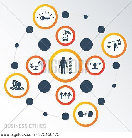 Vector Infographic Template Business Ethics Data Visualization. Different Colors. Can Be Used For Pr