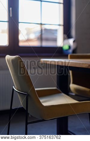 Aestetic Indoor Business Interior Office Meeting Room With Table And Chairs