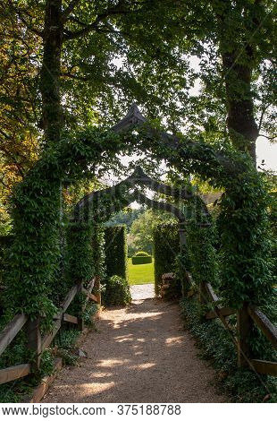 Eyrignac, France - September 2, 2018: English Arcade In The Picturesque Jardins Du Manoir D Eyrignac