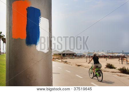 verkeersbord geschilderd