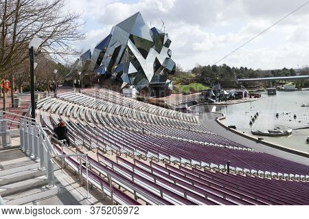 Poitiers, Nouvelle Aquitaine / France - 03-02-2019 : Futuroscope Several 3d Cinemas And A Few 4d Cin