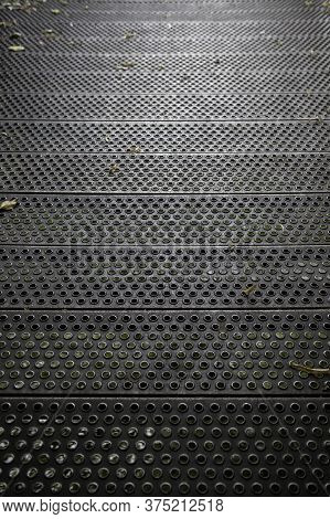 Metallic Background With Round Shapes, Non-slip Metal Detail