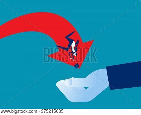 Colleague Team Unity. Helping Hand Concept. Business Cartoon Vector Design