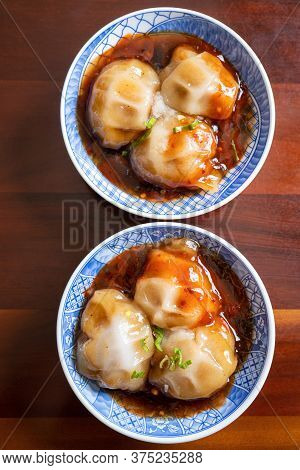Bawan (ba Wan), Taiwanese Meatball Delicacy, Delicious Street Food, Steamed Starch Wrapped Round Sha