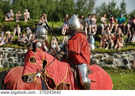 Priozersk, Russia - July 07, 2012: Knight Tournament 
