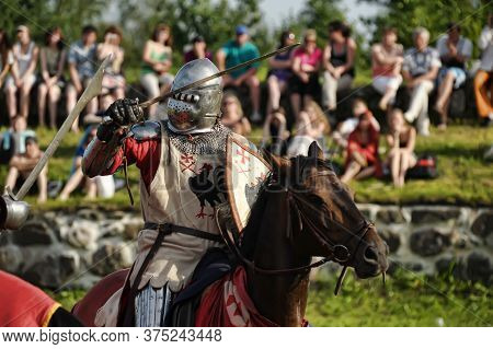 Priozersk, Russia - July 07, 2012: Knight Tournament 