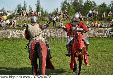 Priozersk, Russia - July 07, 2012: Knight Tournament 