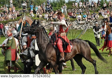 Priozersk, Russia - July 07, 2012: Knight Tournament 