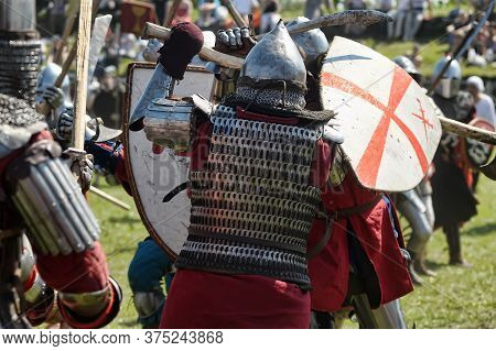 Priozersk, Russia - July 07, 2012: Knight Tournament 