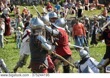 Priozersk, Russia - July 07, 2012: Knight Tournament 