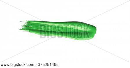 Green chroma brush stroke paiting over isolated background, canvas watercolor texture 