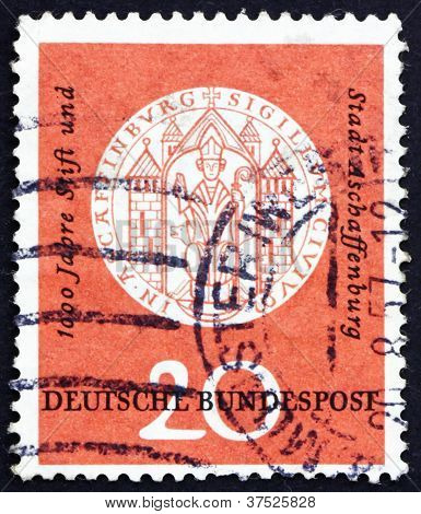 Frimærke Tyskland 1957 arme i Aschaffenburg, 1332