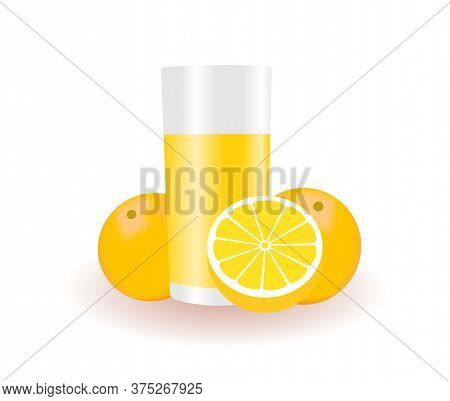 Vector Illustration Of A Glass With Orange Juice
