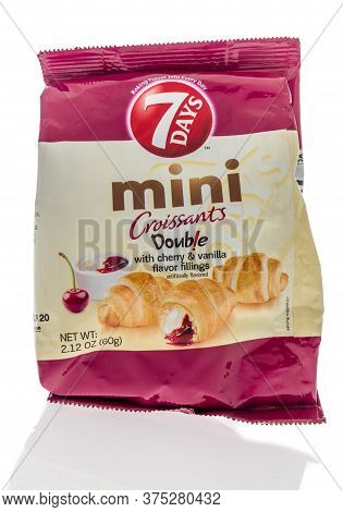 Winneconne,  Wi - 26 June 2020: A Package Of 7 Days Mini Croissants Double Cherry And Vanilla Flavor