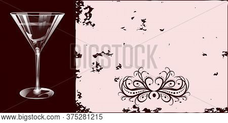 Crystal Glass - Abstract Grunge Background - Vector. Holidays. Gift Idea. Banner