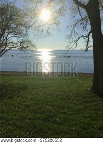Sunset Over The Baltic Sea In Summertime
