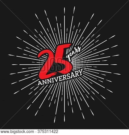 Congratulations On The Twenty-fifth Anniversary. Editable Vector Illustration. Number 25 On The Back