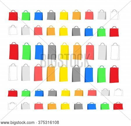 Vector Illustration Of A Set Of Multicolored Package Templates