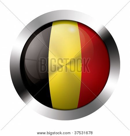 Kov a sklo tlačítko - vlajka Belgie - Evropa