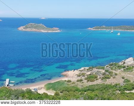Italy Sardinia Ladscape Capo Coda Cavallo Bay Summer 2020