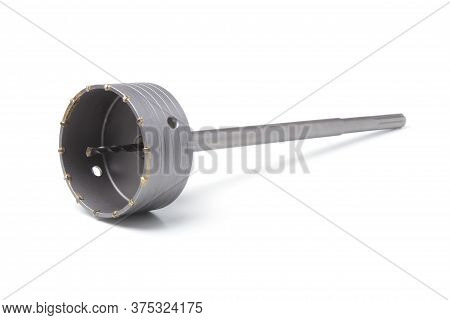 Metal Crown For Drilling Large-diameter Holes In Concrete With A Shank For A Hammer Drill