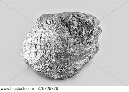 Chrome Elemental Specimen Sample Isolated On White Background, Mining And Gemstone Concept.