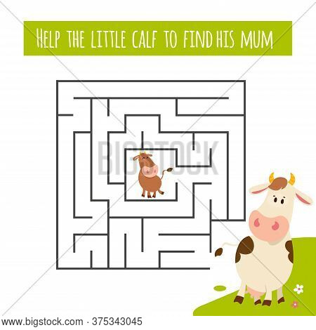 Conundrum. Farm Animal Educational Maze Game. Labyrinth