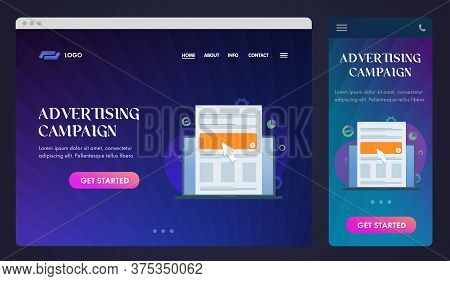 Advertising Campaign, Native Programmatic Ad, Ui Ux Web Design Template And Gui Mobile Application, 
