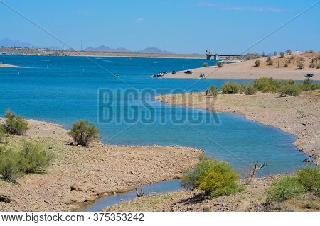 View Of Lake Pleasant In Lake Pleasant Regional Park, Sonoran Desert, Arizona Usa