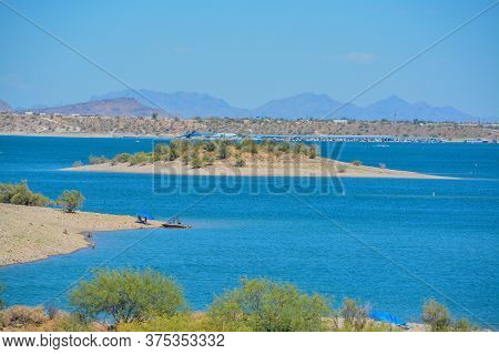 View Of Lake Pleasant In Lake Pleasant Regional Park, Sonoran Desert, Arizona Usa