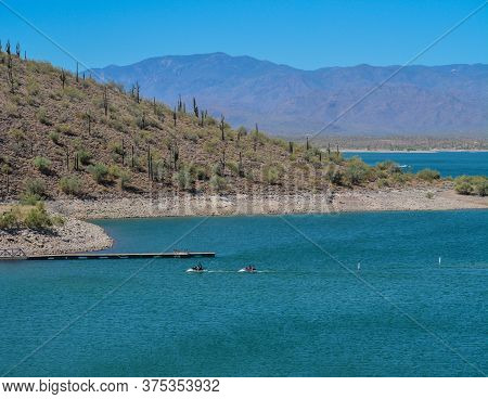 View Of Lake Pleasant In Lake Pleasant Regional Park, Sonoran Desert, Arizona Usa