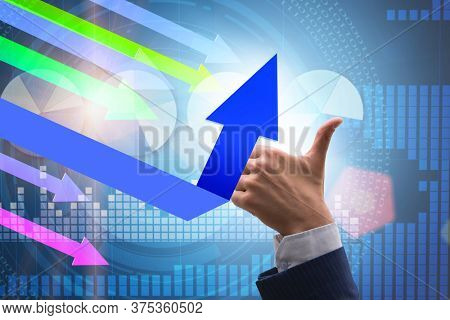 Economic recovery concept with the line charts