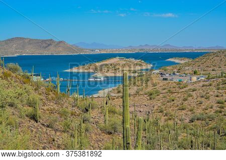 View Of Lake Pleasant In Lake Pleasant Regional Park, Sonoran Desert, Arizona Usa