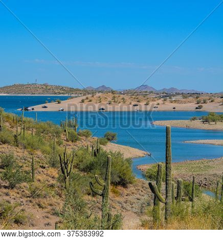 View Of Lake Pleasant In Lake Pleasant Regional Park, Sonoran Desert, Arizona Usa