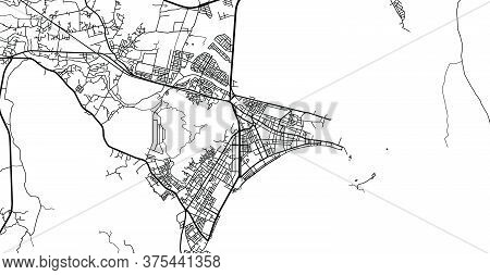 Urban Vector City Map Of Qui Nhon, Vietnam