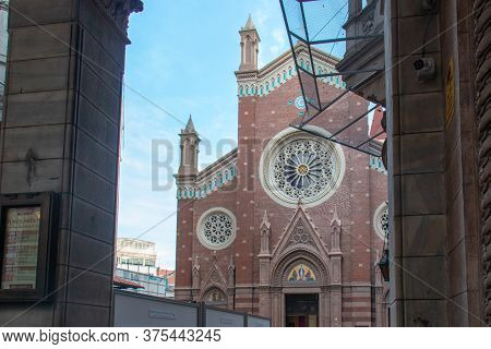 20 November 2019 Istanbul / Turkey Outside View Of The Sent Antuan Church