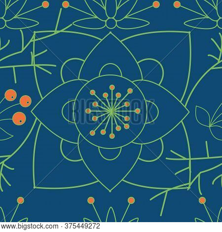 Beautiful Nature Collection Illustration Seamless Pattern Background 01