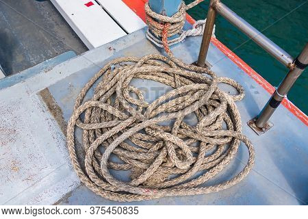 The Rope Ladder On The Ship In Thailand