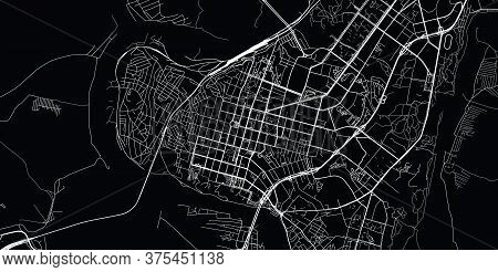 Urban Vector City Map Of Ufa, Russia