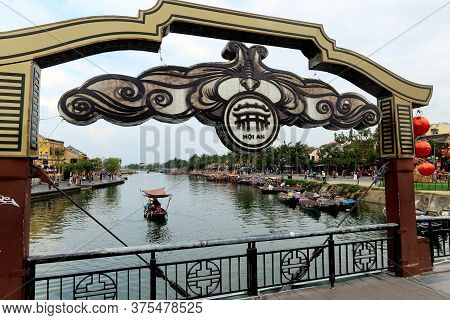 Thu Bon river. Hoi An, Vietnam. Ancient city. World Heritage