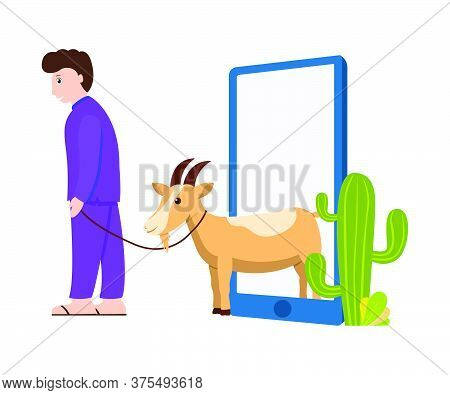 Vector Illustration Graphic Of Ui/ux Online Qurban. Goat Vector. Perfect For Ui/ux Design. Vector Il