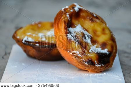 Traditional Portuguese Dessert (pasteis De Nata/pastel De Nata). Selective Focus.