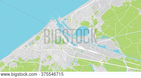 Urban Vector City Map Of Ostend, Belgium