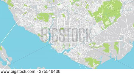 Urban Vector City Map Of Manaus, Brazil