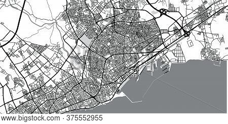 Urban Vector City Map Of Mersin, Turkey